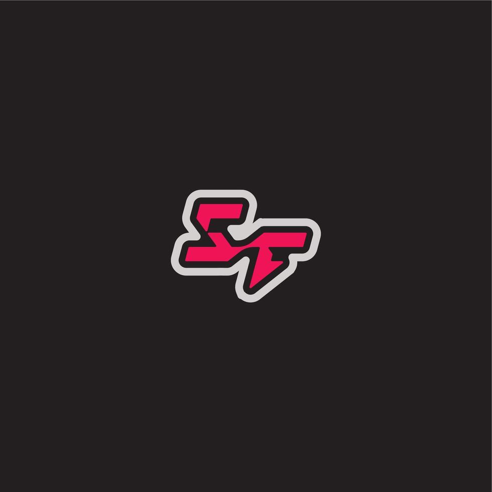 dynamic line monogram logo cool esport concept SF bold sporty gaming style letter vector