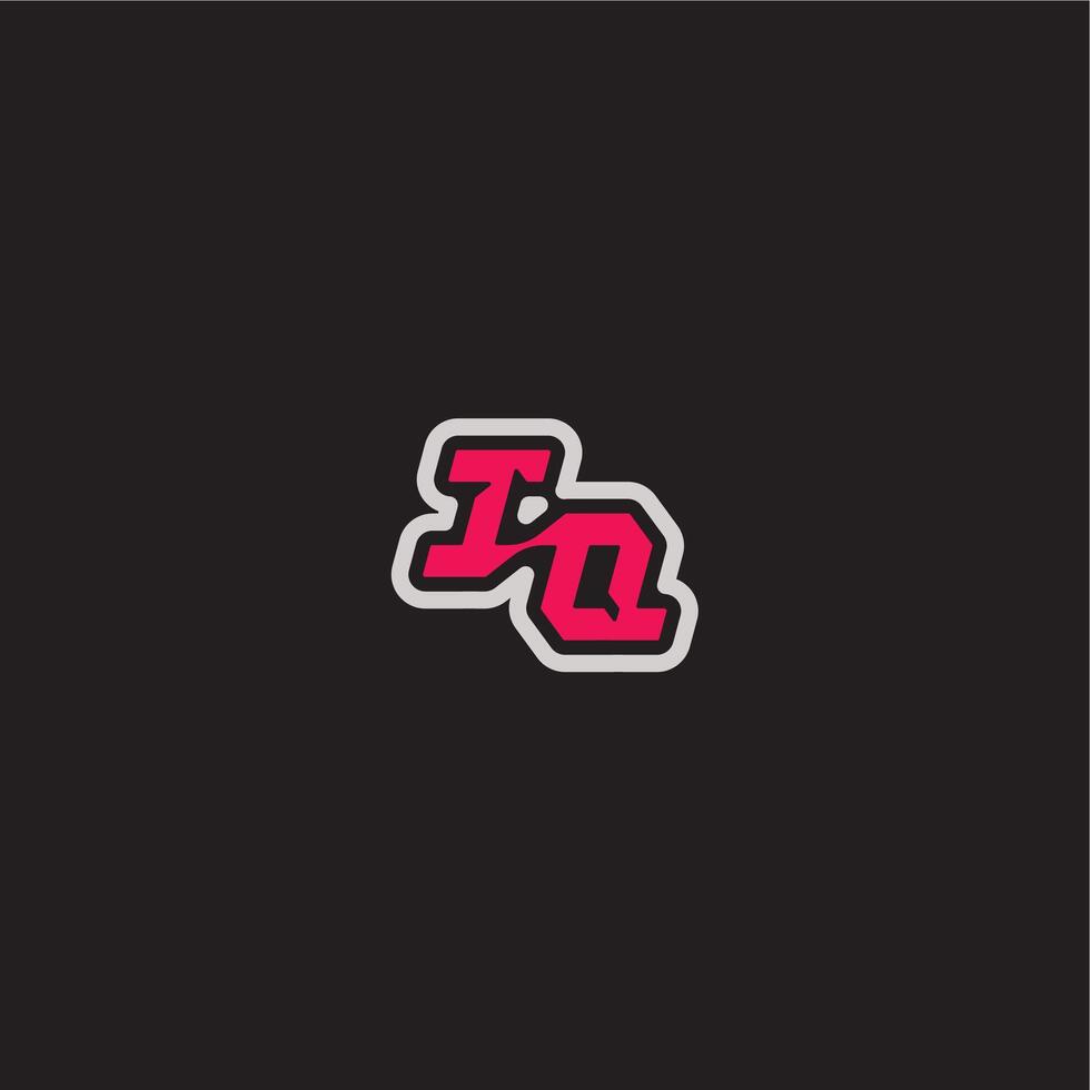 bold sporty gaming style dynamic line monogram logo letter cool esport concept IQ vector