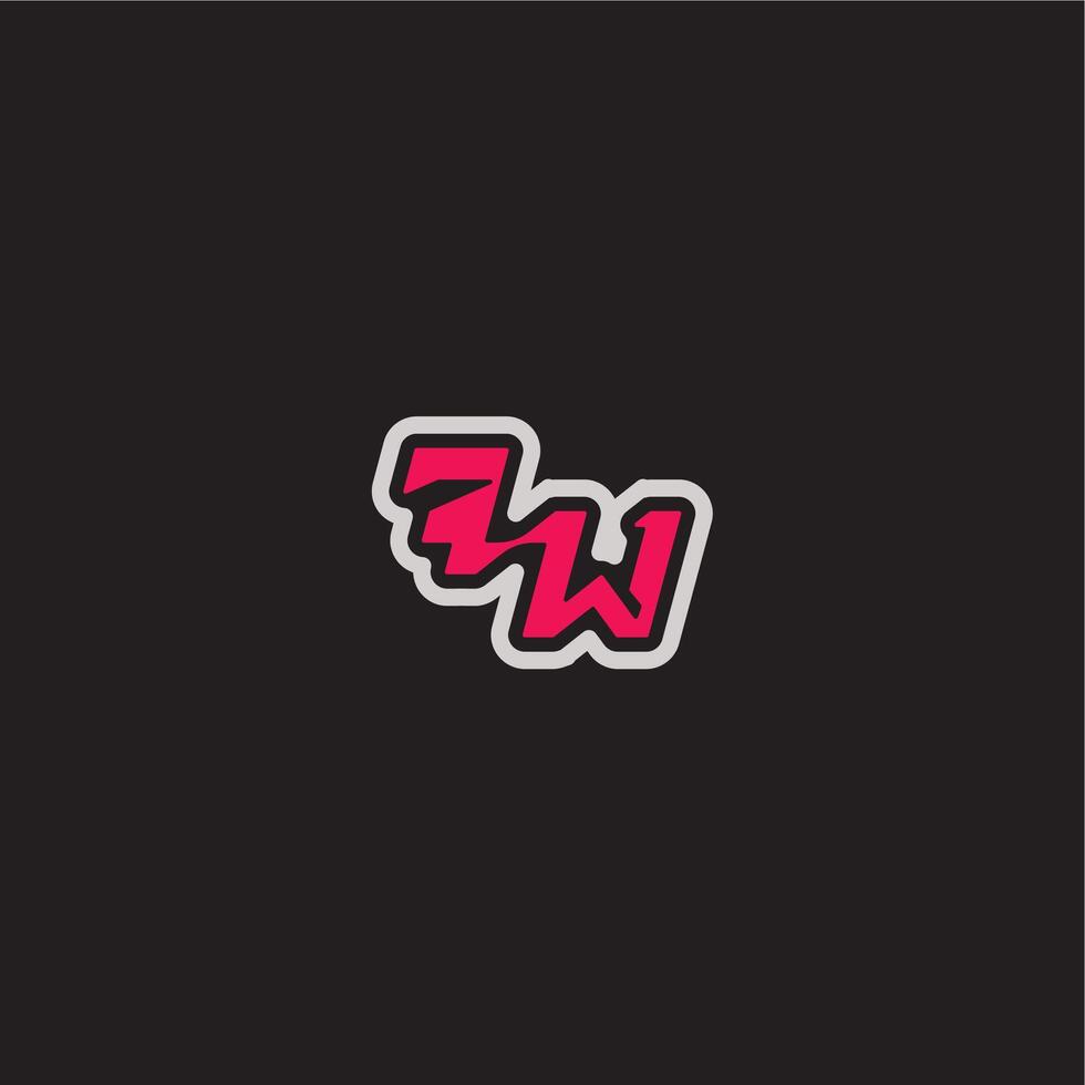 bold sporty gaming style FW cool esport concept dynamic line monogram logo letter vector