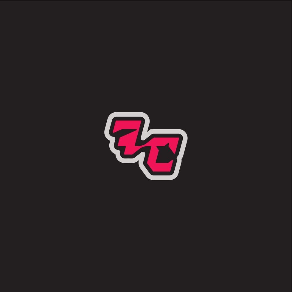 bold sporty gaming style FC cool esport concept dynamic line monogram logo letter vector