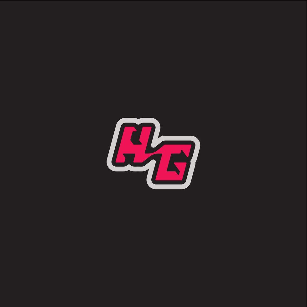 bold sporty gaming style dynamic line monogram logo letter cool esport concept HG vector