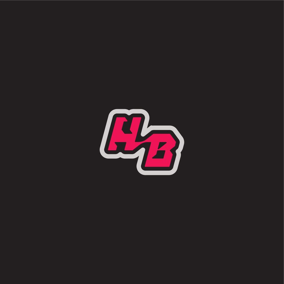 bold sporty gaming style dynamic line monogram logo letter cool esport concept HB vector