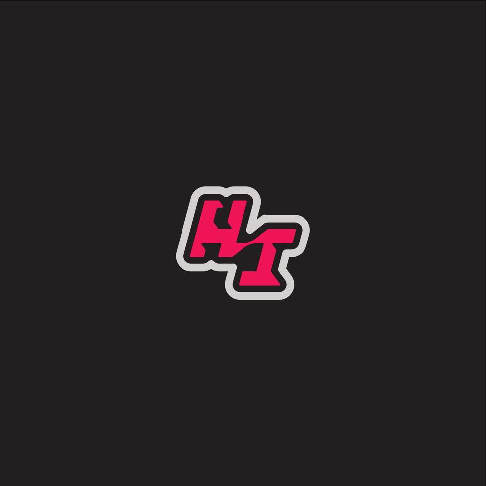 bold sporty gaming style dynamic line monogram logo letter cool esport concept HI vector