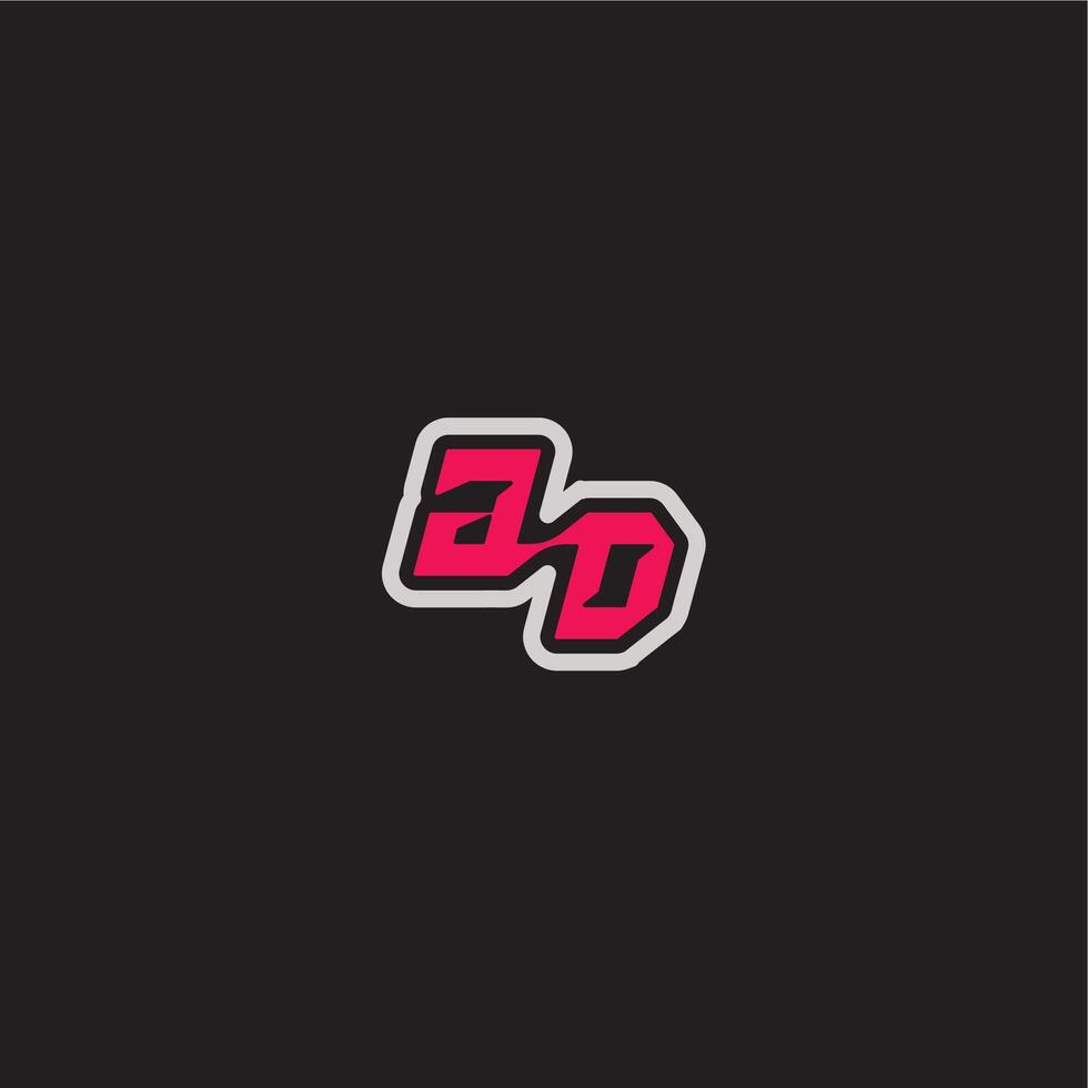 bold sporty gaming style dynamic line monogram logo letter cool esport concept GD vector