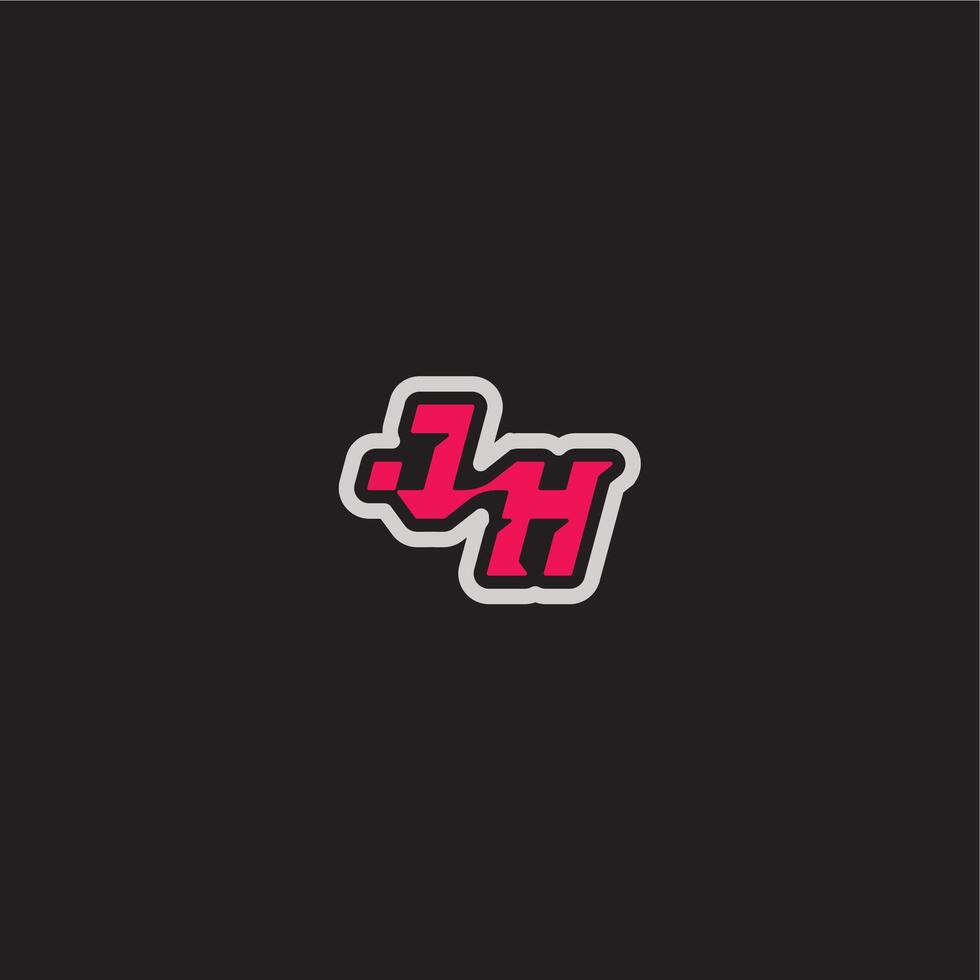 bold sporty gaming style dynamic line monogram logo letter cool esport concept JH vector