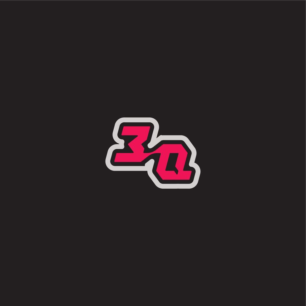 bold sporty gaming style EQ cool esport concept dynamic line monogram logo letter vector