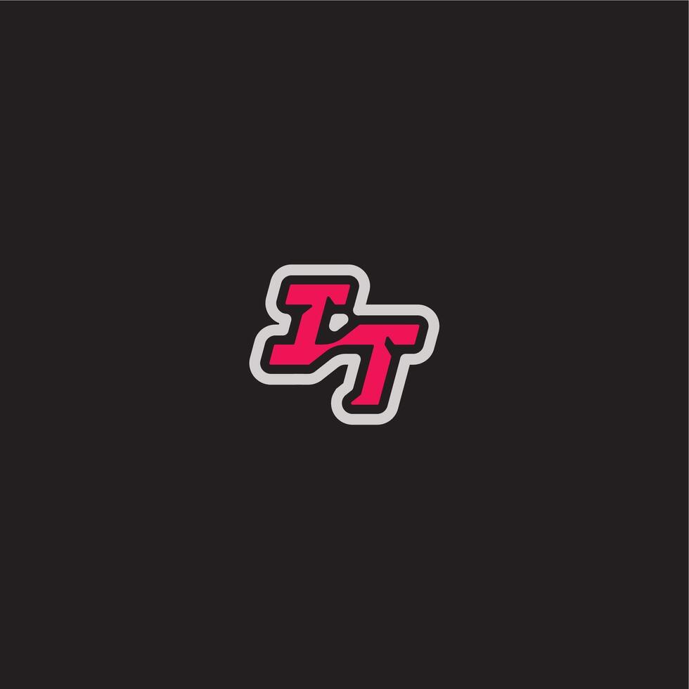 bold sporty gaming style dynamic line monogram logo letter cool esport concept IT vector