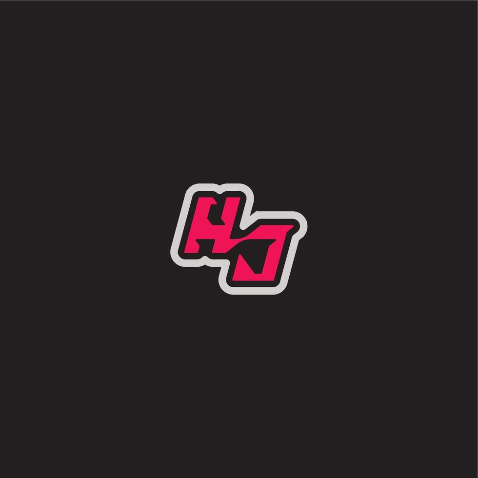bold sporty gaming style dynamic line monogram logo letter cool esport concept HJ vector
