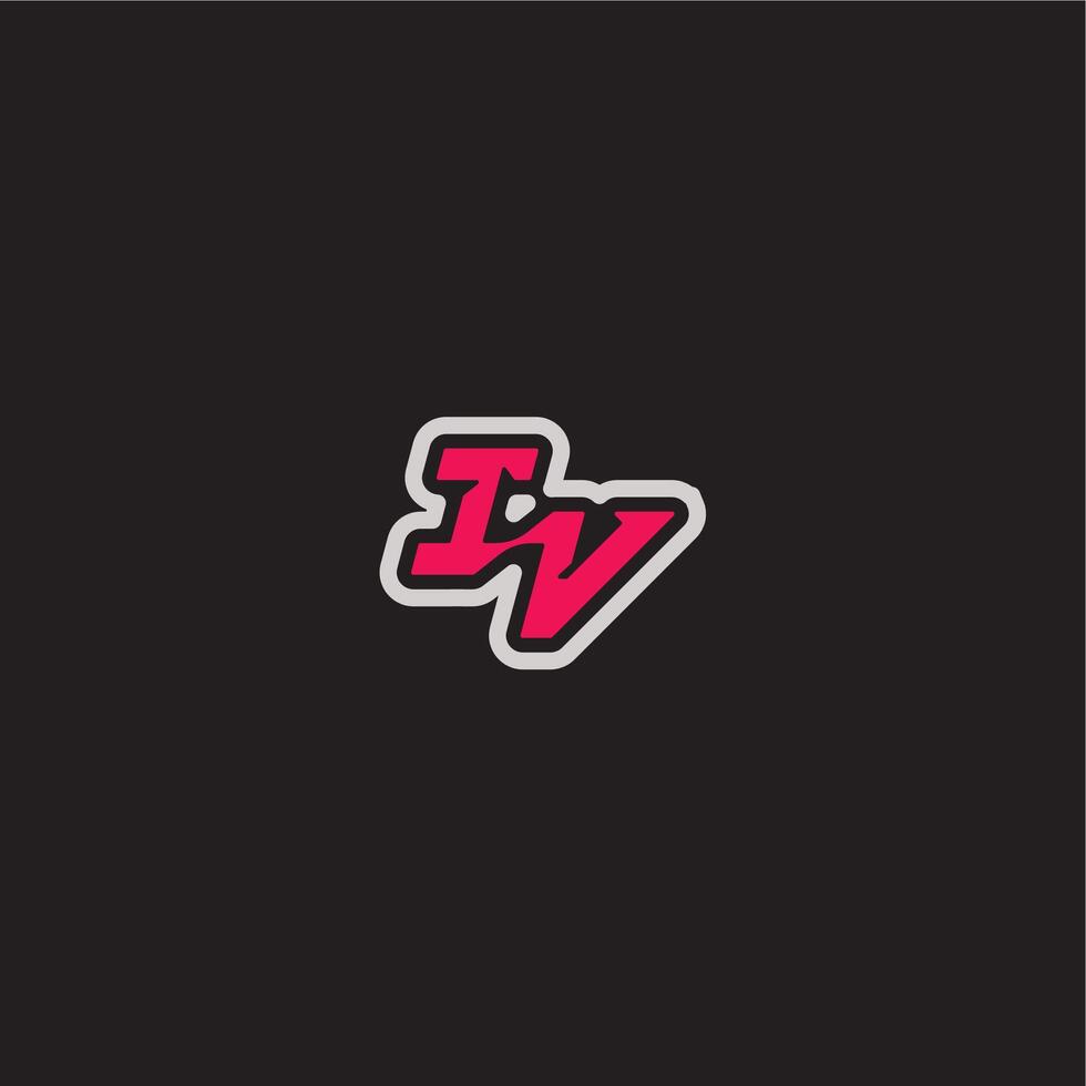 bold sporty gaming style dynamic line monogram logo letter cool esport concept IV vector