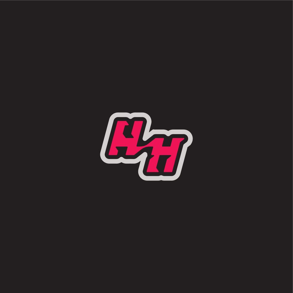bold sporty gaming style dynamic line monogram logo letter cool esport concept HH vector