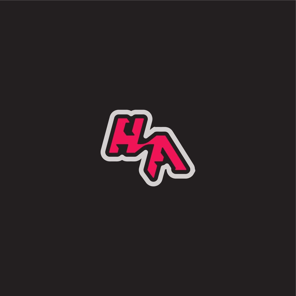 bold sporty gaming style dynamic line monogram logo letter cool esport concept HA vector