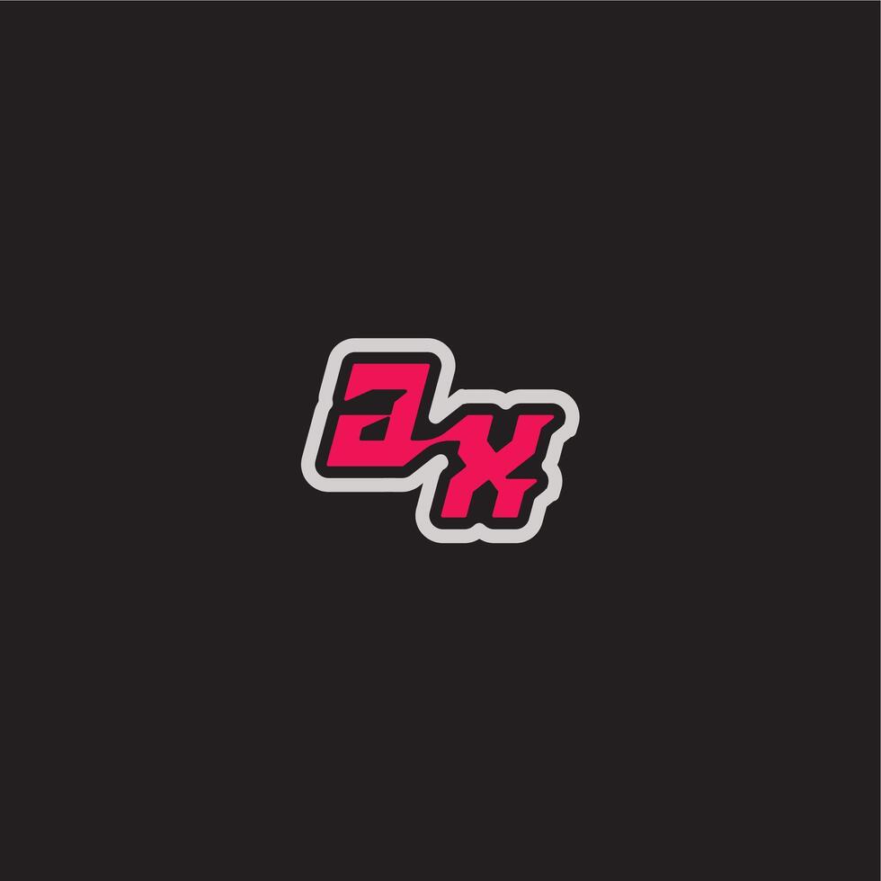 bold sporty gaming style dynamic line monogram logo letter cool esport concept GX vector