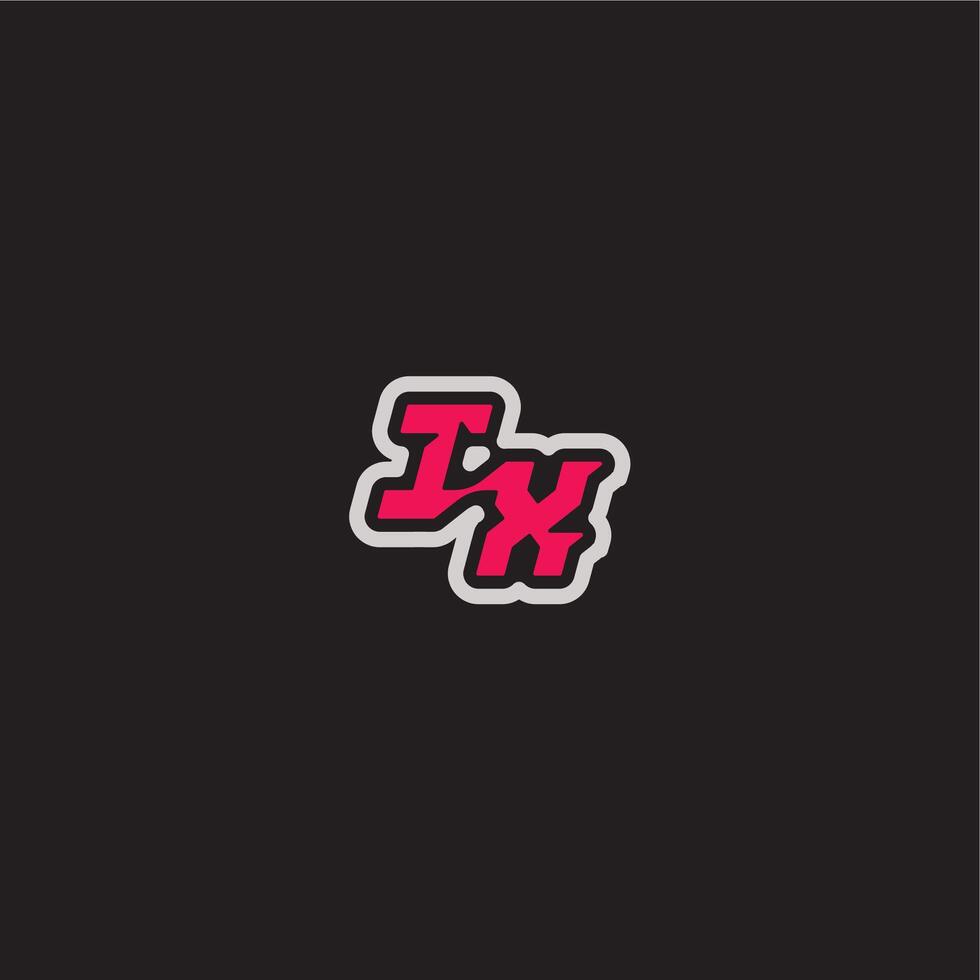 bold sporty gaming style dynamic line monogram logo letter cool esport concept IX vector