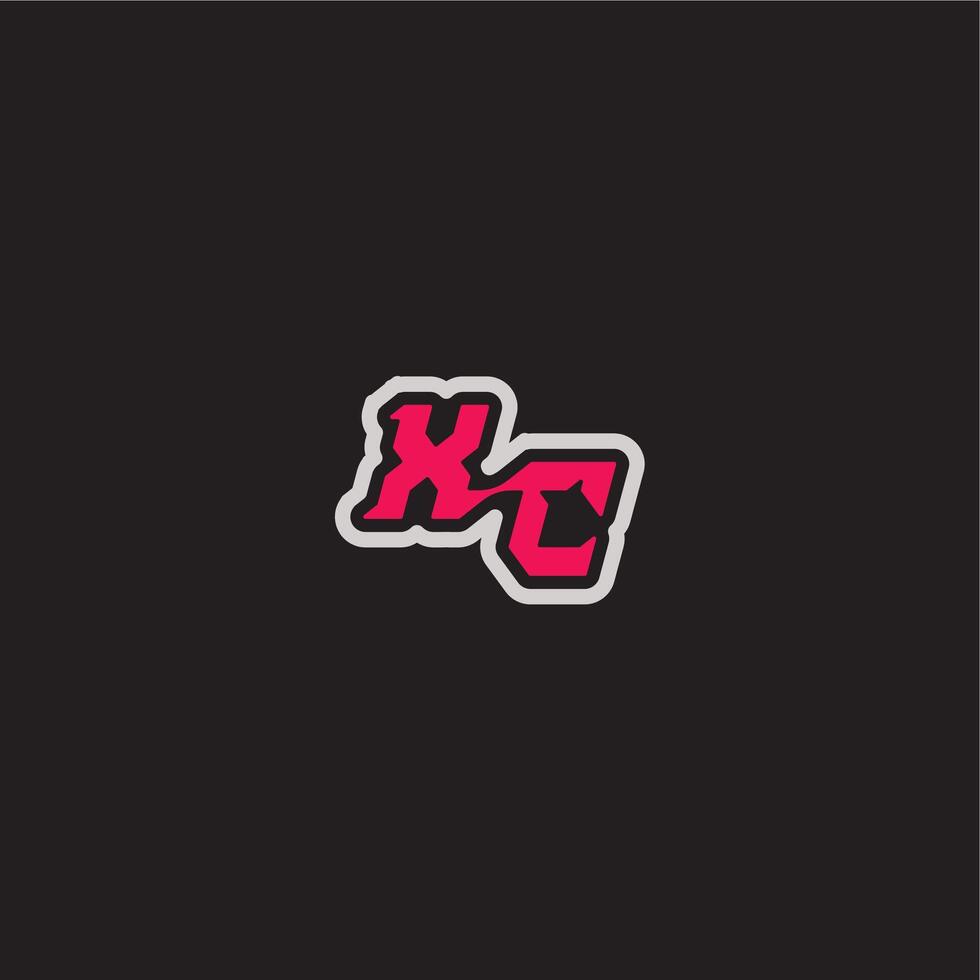 XC letter cool esport concept bold sporty gaming style dynamic line monogram logo vector