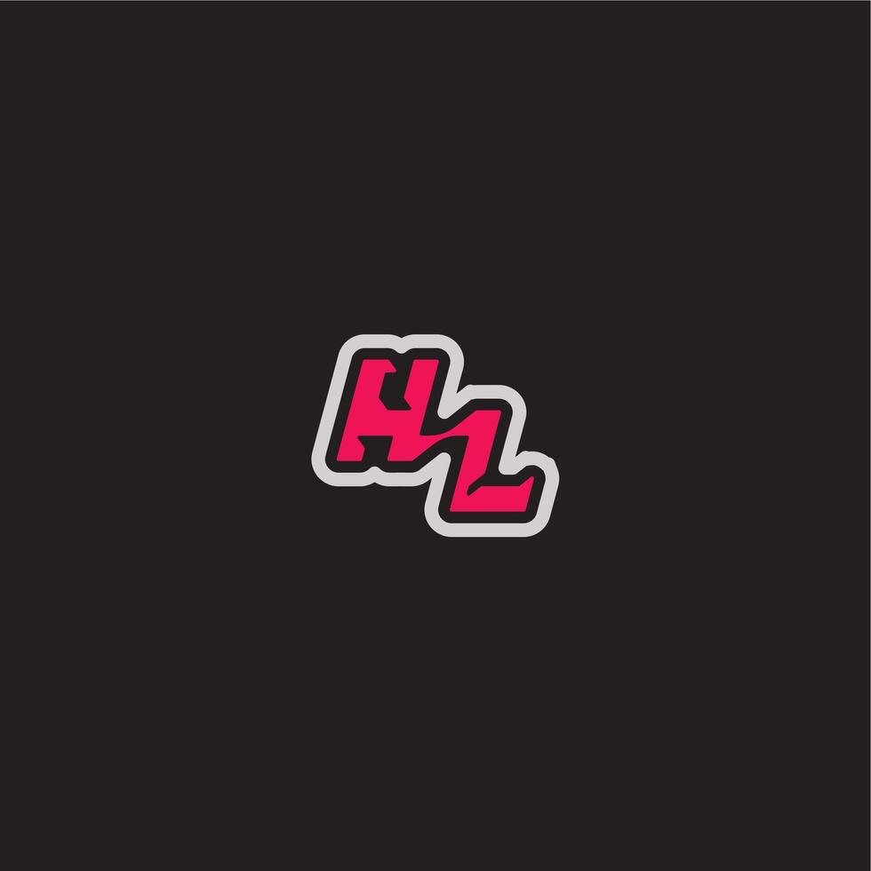 bold sporty gaming style dynamic line monogram logo letter cool esport concept HL vector