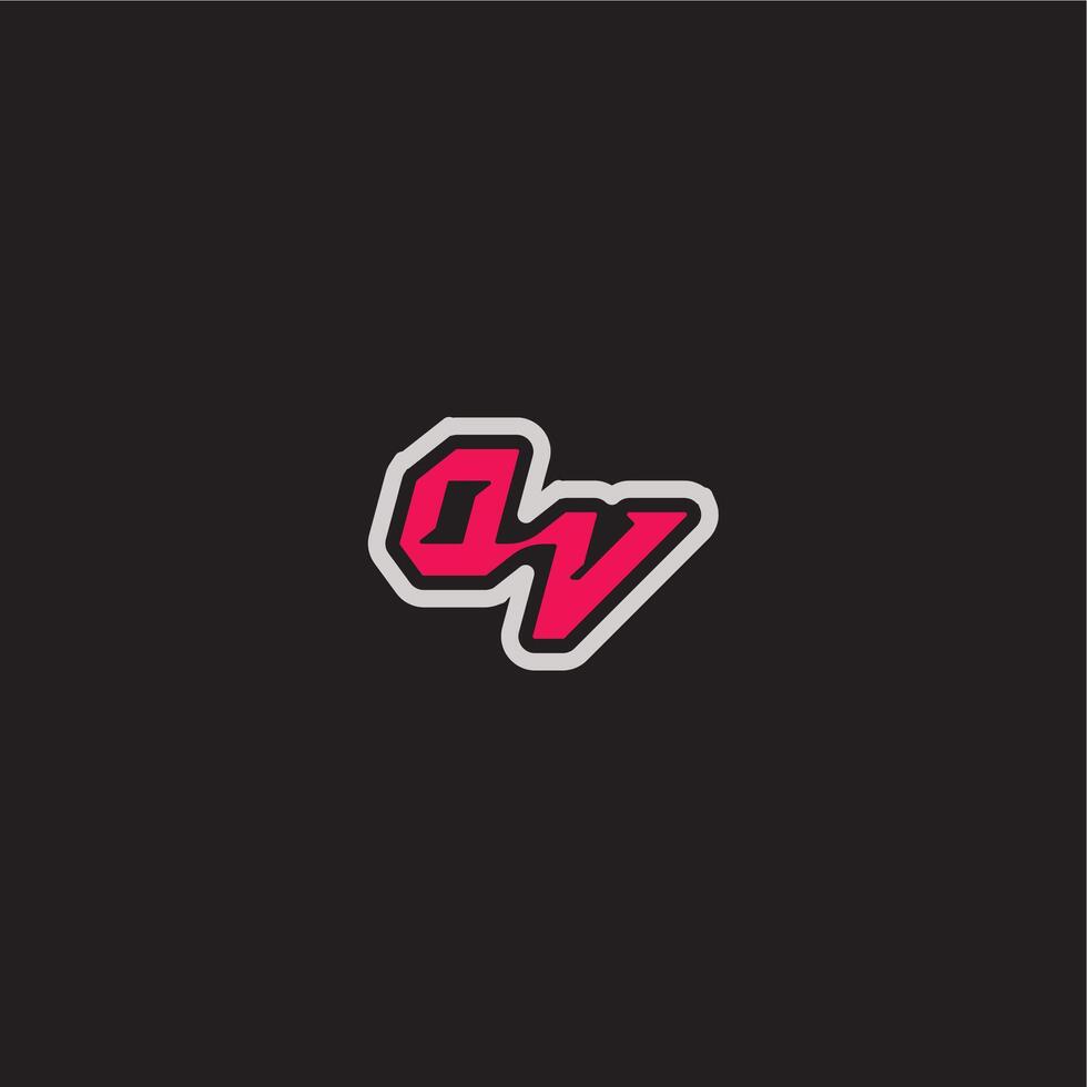 bold sporty gaming style DV cool esport concept dynamic line monogram logo letter vector