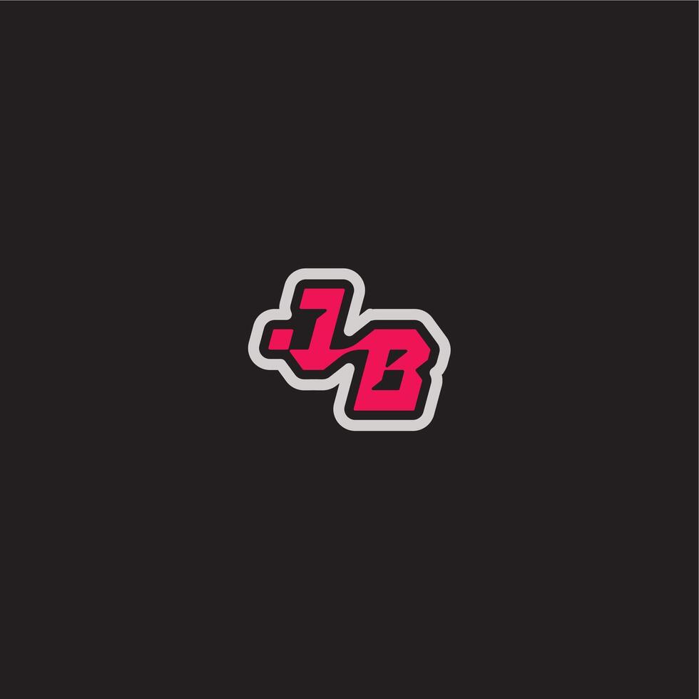 bold sporty gaming style dynamic line monogram logo letter cool esport concept JB vector