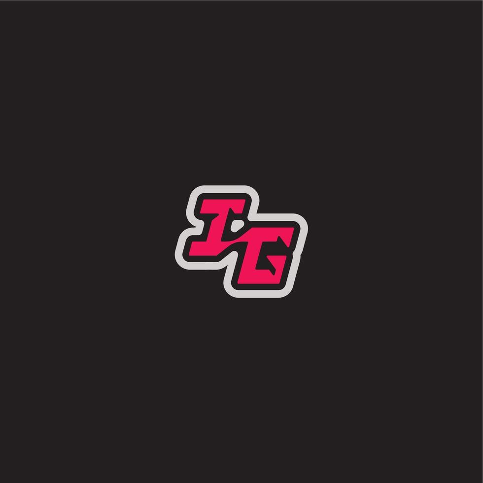 bold sporty gaming style dynamic line monogram logo letter cool esport concept IG vector