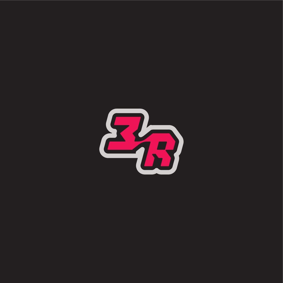 bold sporty gaming style ER cool esport concept dynamic line monogram logo letter vector