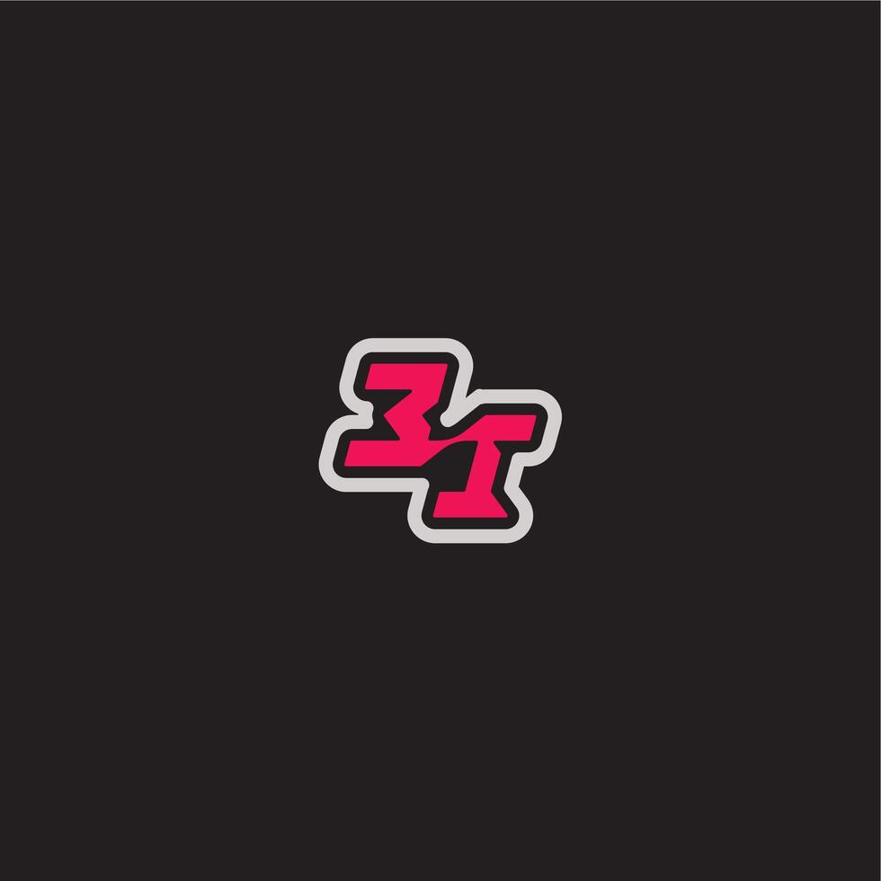 bold sporty gaming style EI cool esport concept dynamic line monogram logo letter vector