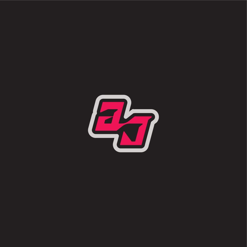 bold sporty gaming style dynamic line monogram logo letter cool esport concept GJ vector