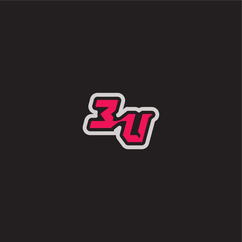 bold sporty gaming style EU cool esport concept dynamic line monogram logo letter vector