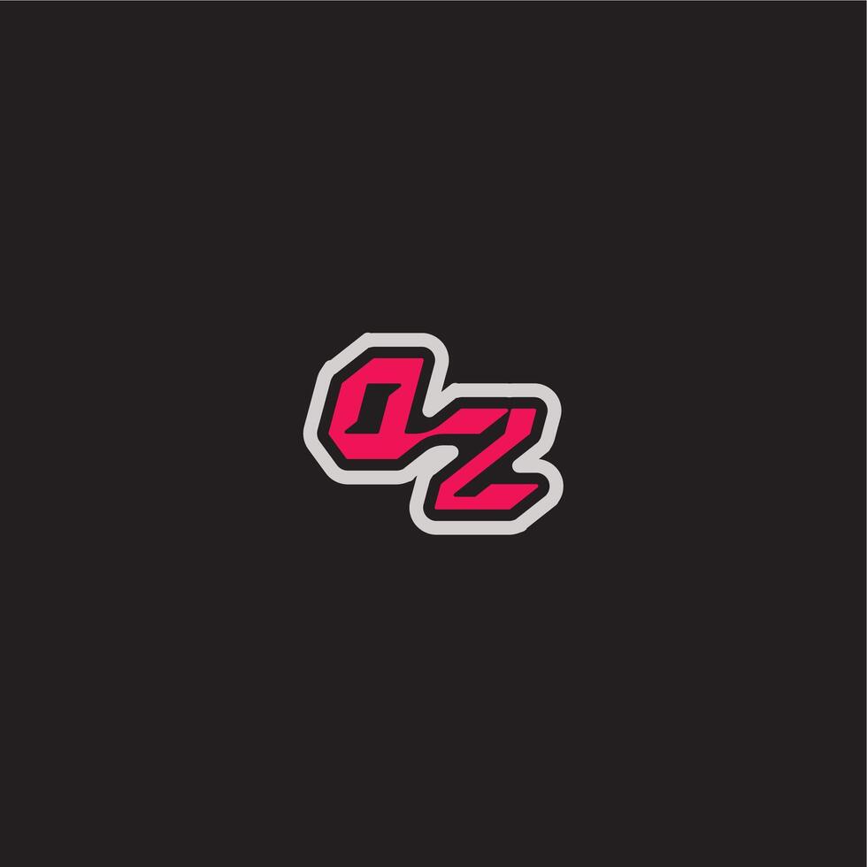 bold sporty gaming style DZ cool esport concept dynamic line monogram logo letter vector