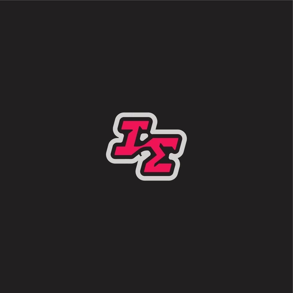 bold sporty gaming style dynamic line monogram logo letter cool esport concept IE vector