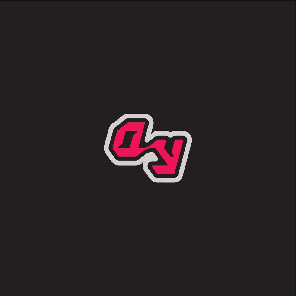 bold sporty gaming style DY cool esport concept dynamic line monogram logo letter vector