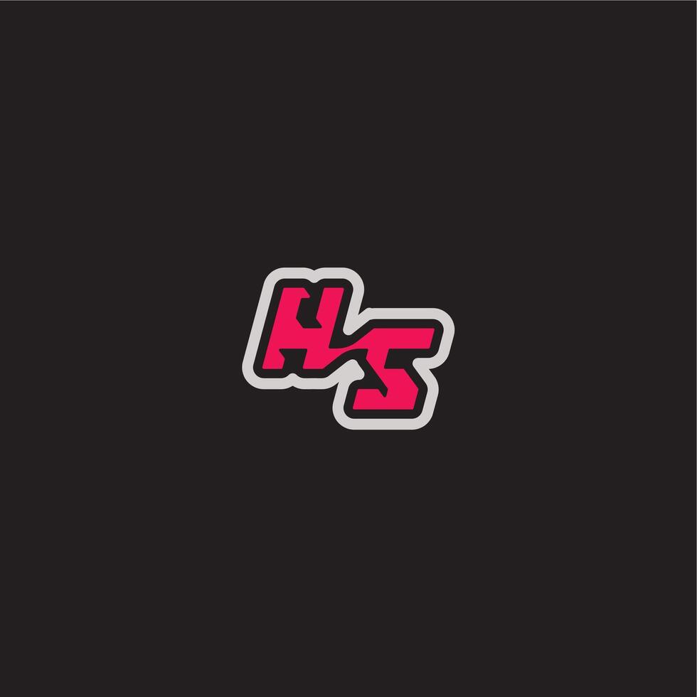 bold sporty gaming style dynamic line monogram logo letter cool esport concept HS vector