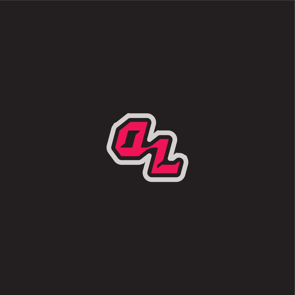 bold sporty gaming style DL cool esport concept dynamic line monogram logo letter vector