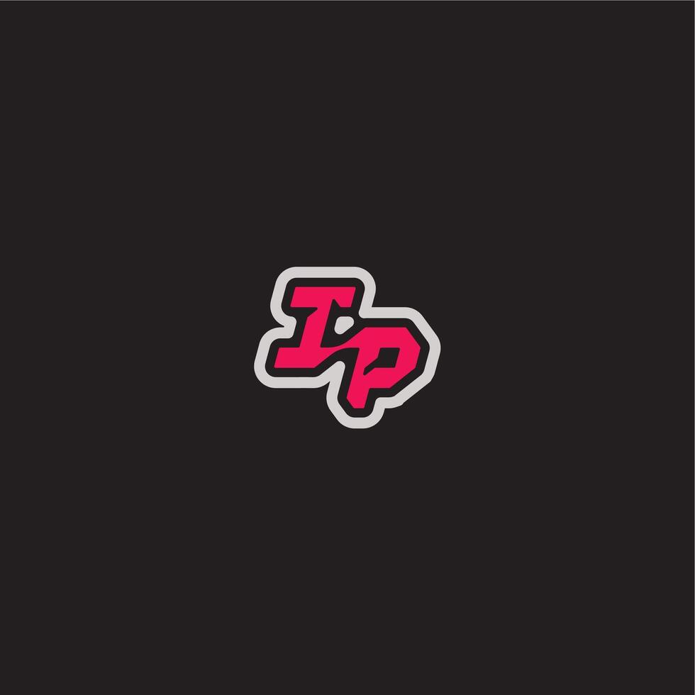 bold sporty gaming style dynamic line monogram logo letter cool esport concept IP vector