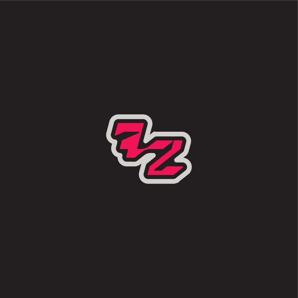 bold sporty gaming style FZ cool esport concept dynamic line monogram logo letter vector