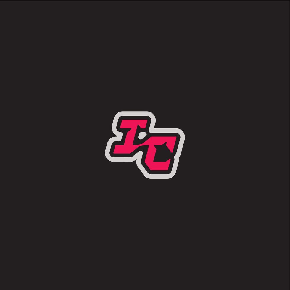 bold sporty gaming style dynamic line monogram logo letter cool esport concept IC vector