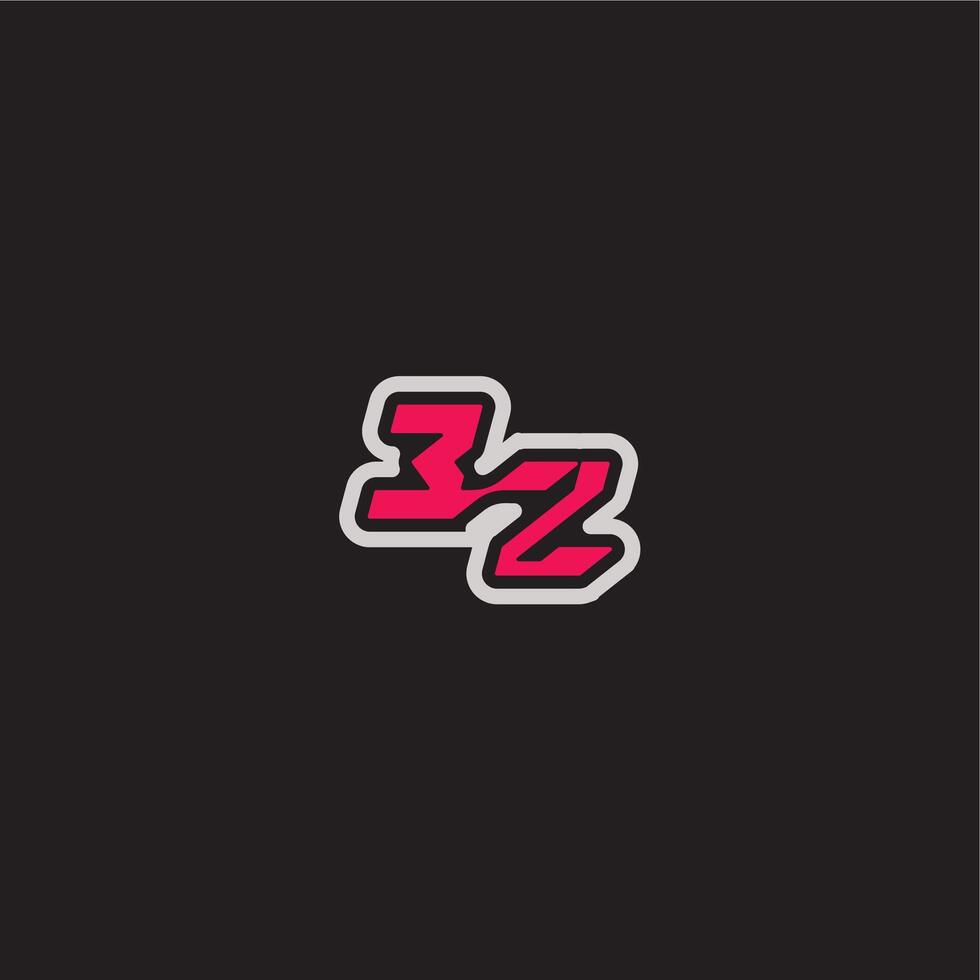 bold sporty gaming style EZ cool esport concept dynamic line monogram logo letter vector