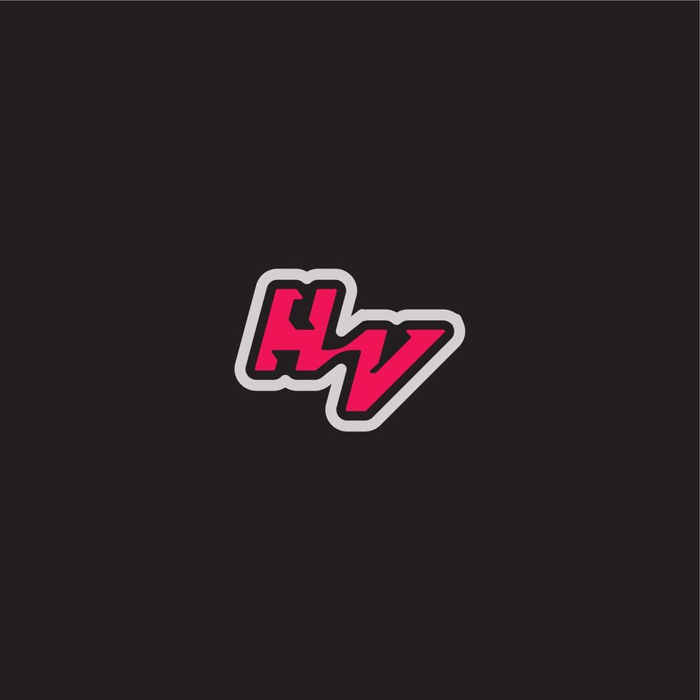 bold sporty gaming style dynamic line monogram logo letter cool esport concept HV vector