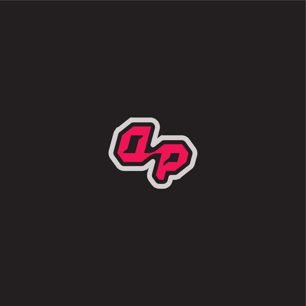 bold sporty gaming style DP cool esport concept dynamic line monogram logo letter vector