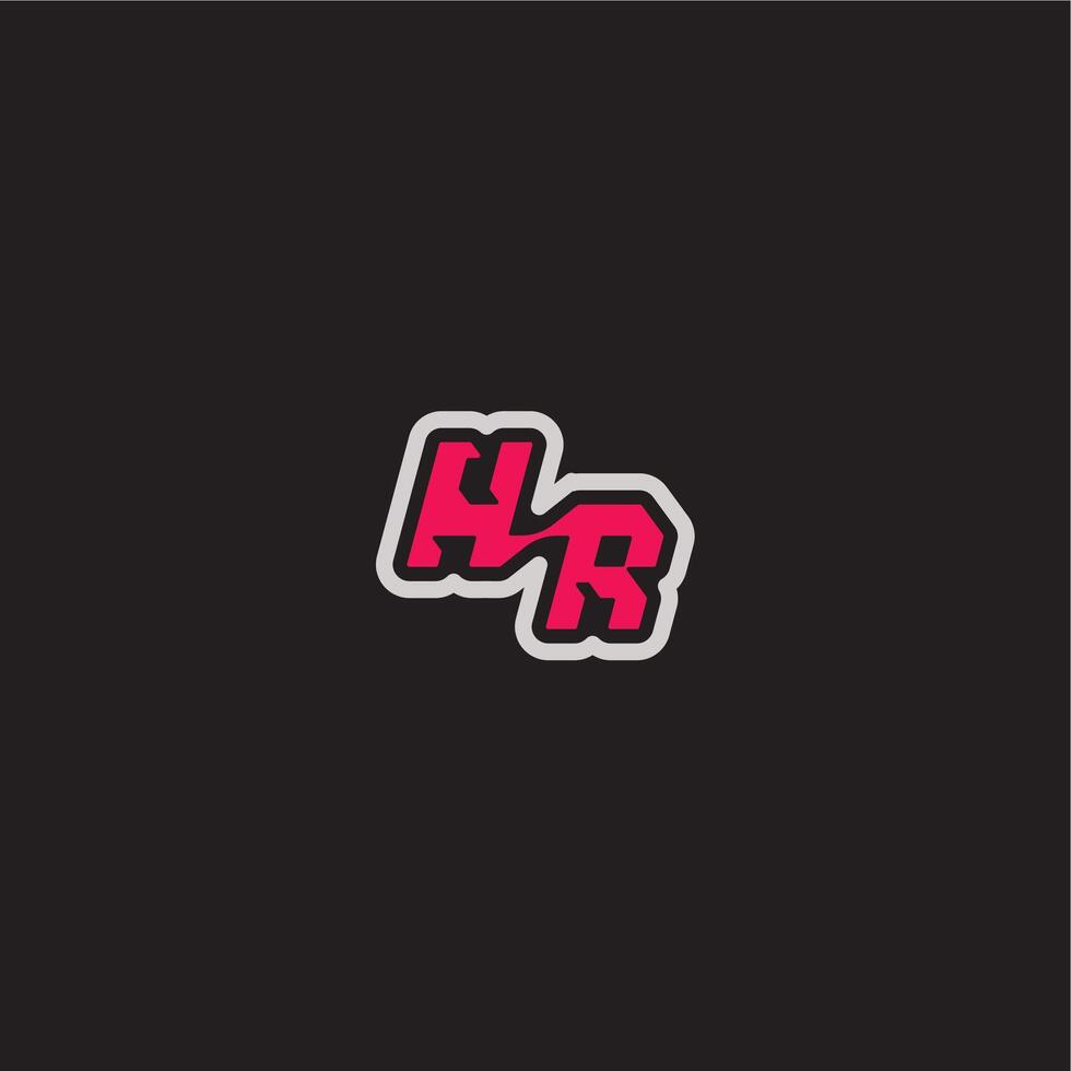 bold sporty gaming style dynamic line monogram logo letter cool esport concept HR vector