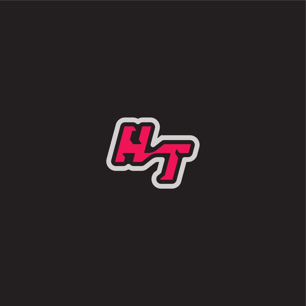 bold sporty gaming style dynamic line monogram logo letter cool esport concept HT vector