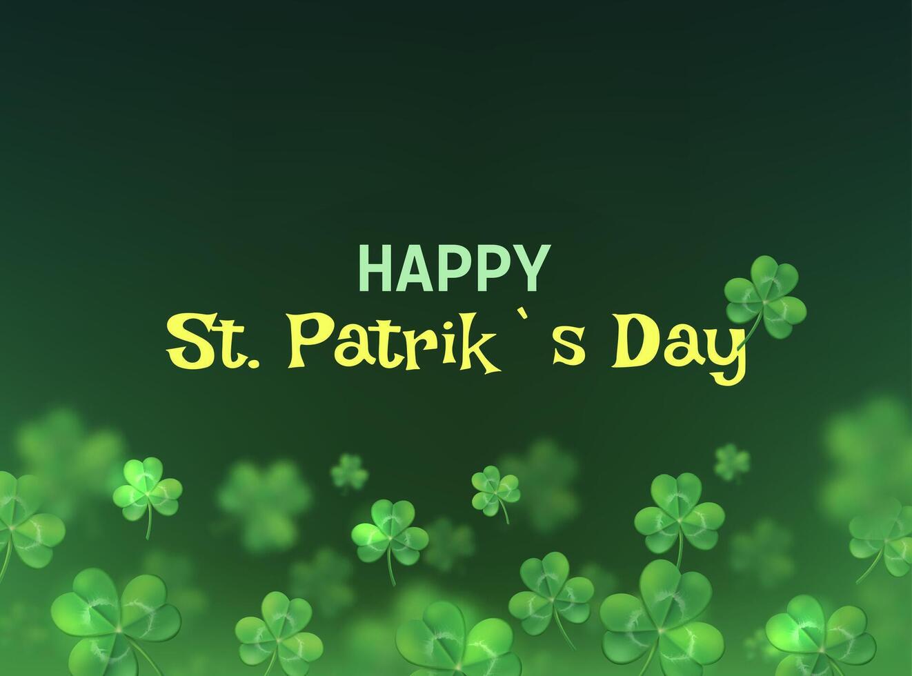 Happy St Patriks day banner element with shamrock leafs. vector