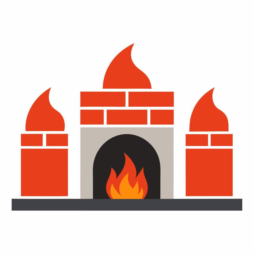 Cozy fireplaces with detailed mantels, crackling fire, and elegant hearths in format. vector