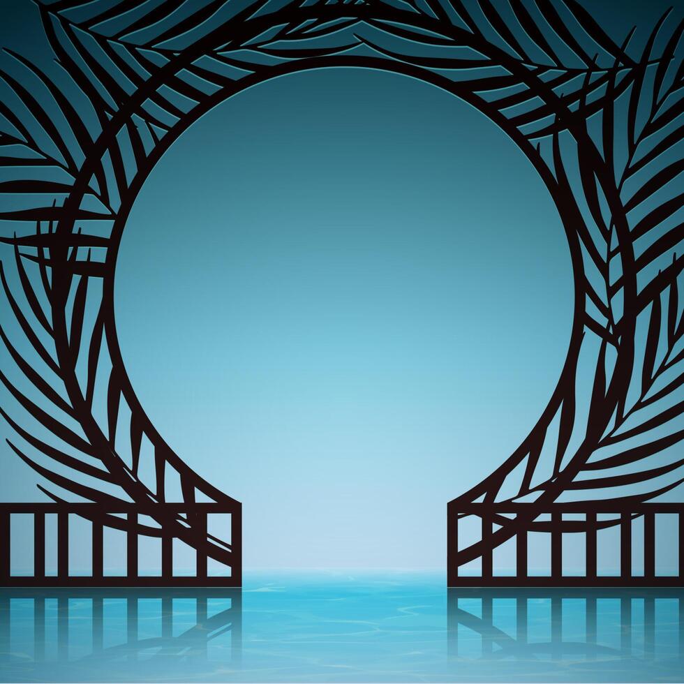 realistic abstract background with exotic gates on blue background. vector