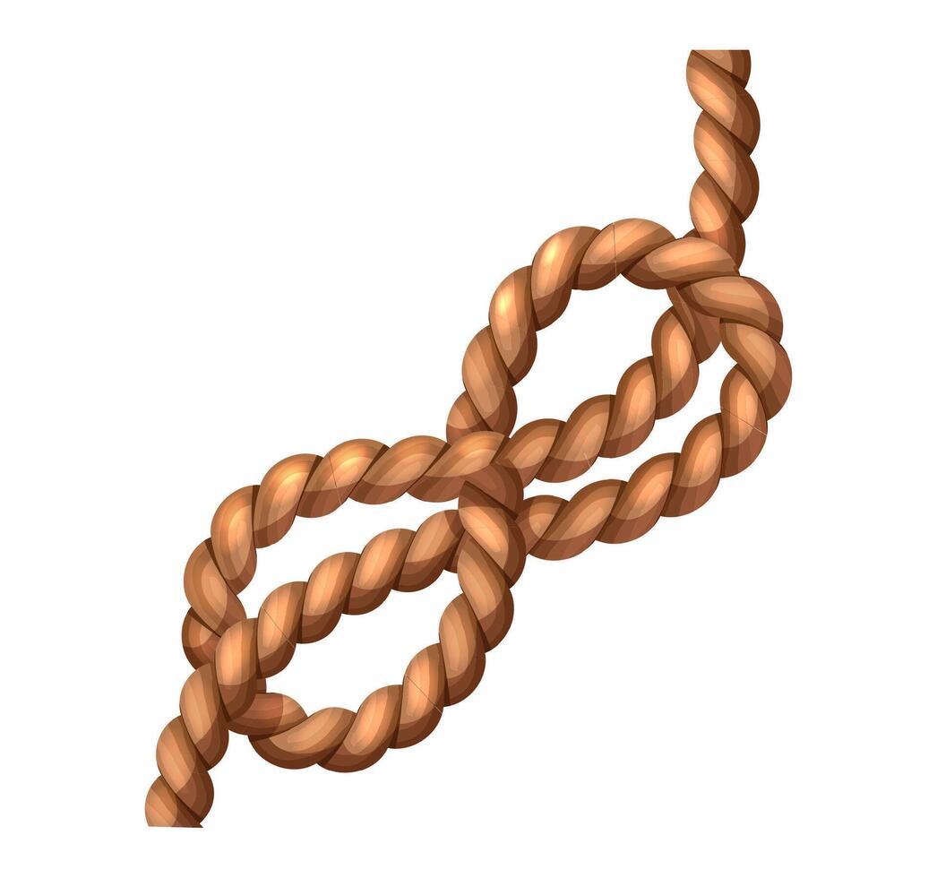 cartoon style illustration. Big pirate knot rope. vector