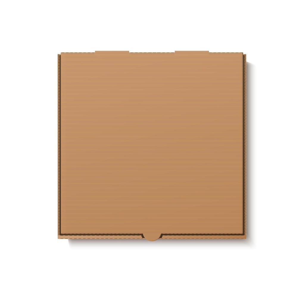 3d realistic icon illustration. Cardboard pizza box top view. vector