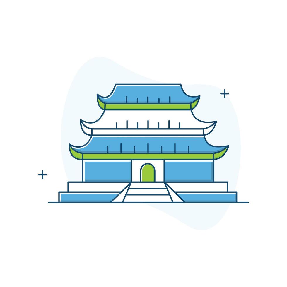 Forbidden City Illustration Icon Design vector