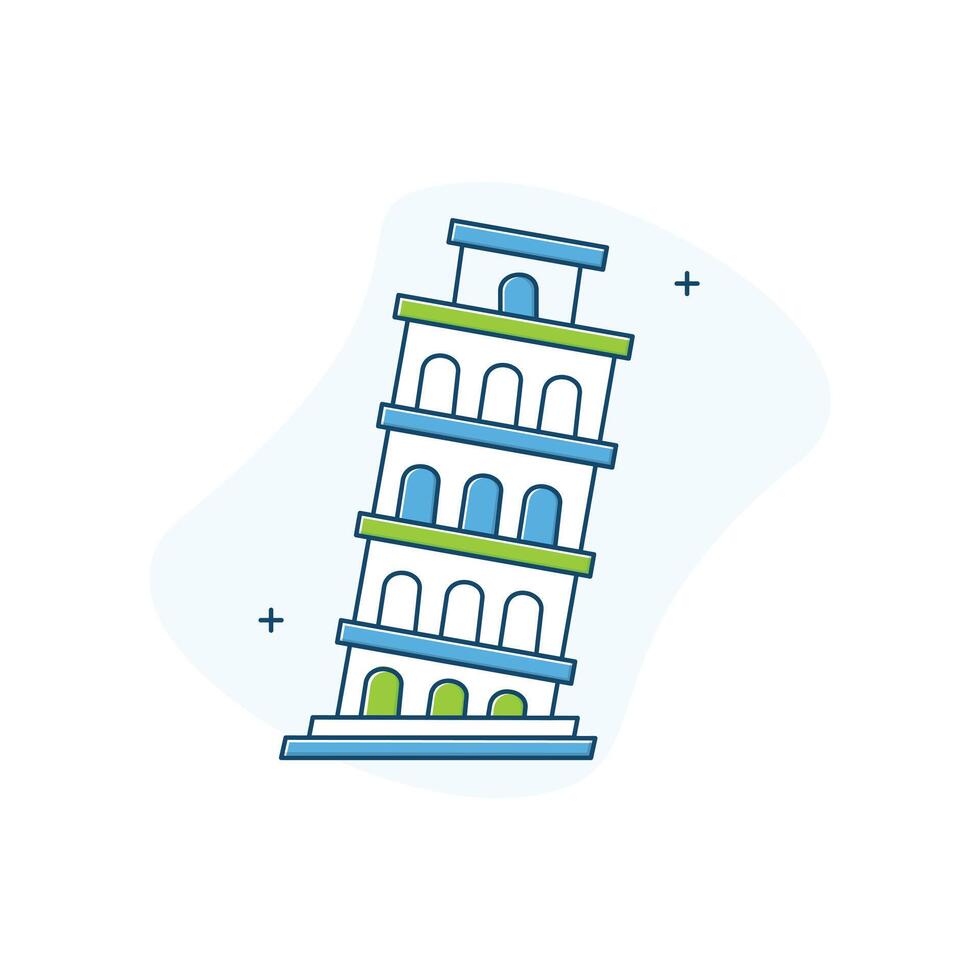 Tower of Pisa Icon Design vector