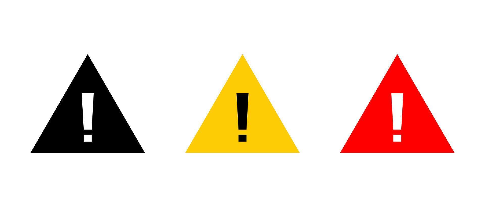 Warning, caution icon in flat style. Danger hazard sign symbol vector