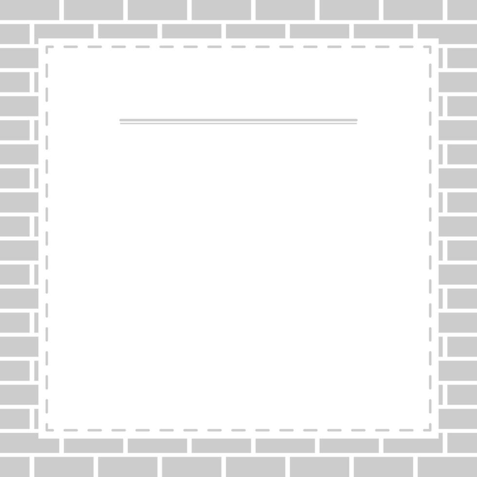 White frame on a brick wall. vector