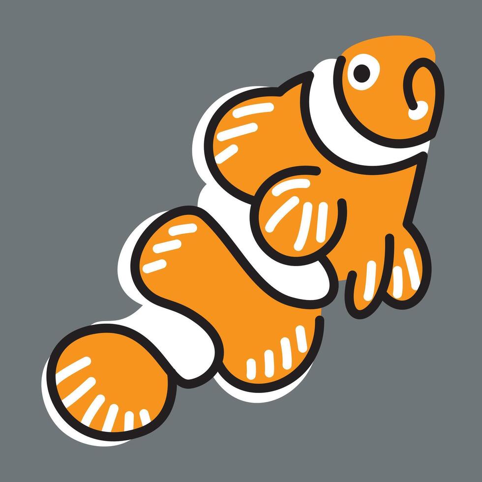 Illustration of a sullen clownfish vector