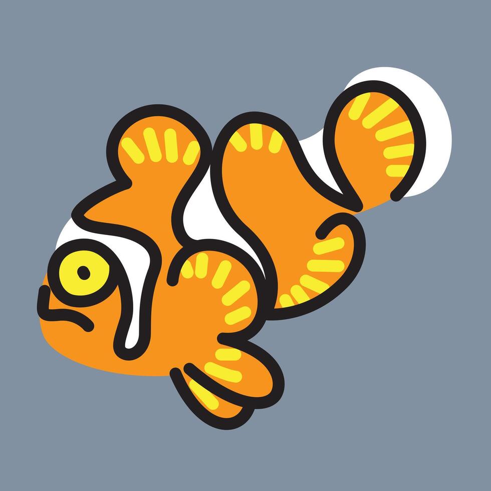 Illustration of an unhappy clownfish vector